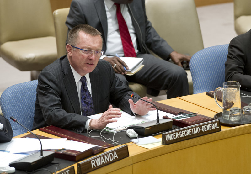 Jeffrey Feltman, Under-Secretary-General for Political Affairs, briefs the Security Council on a proposed new United Nations Assistance Mission in Somalia, to be known as UNAMSOM.