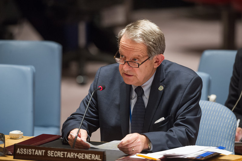 Jens Anders Toyberg-Frandzen, Assistant Secretary-General ad interim for Political Affairs, addresses the Security Council meeting on the situation in the Middle East, including the Palestinian question.