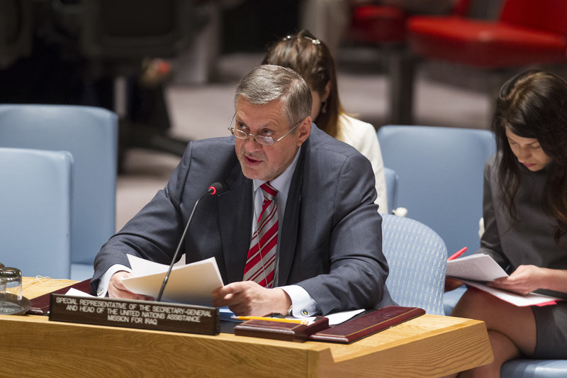 Ján Kubiš, Special Representative the Secretary-General and Head of the UN Assistance Mission for Iraq (UNAMI), addresses the Security Council meeting on the situation concerning that country.