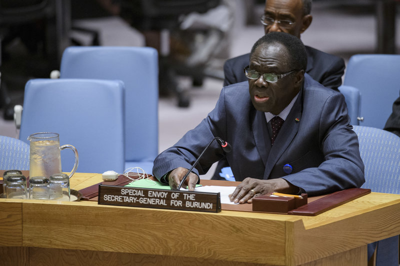 Michel Kafando, Special Envoy of the Secretary-General for Burundi, briefs the Security Council.