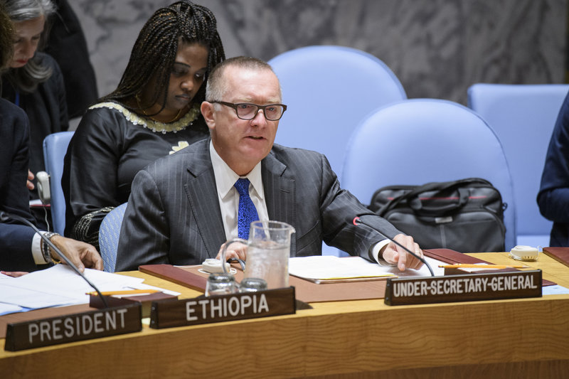 Jeffrey Feltman, Under-Secretary-General for Political Affairs, addresses the Security Council meeting on the situation in Myanmar.