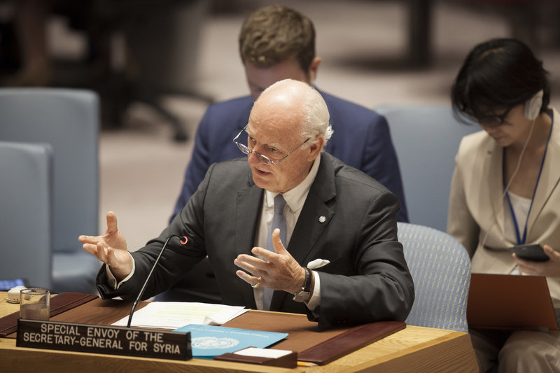 Staffan de Mistura, UN Special Envoy for Syria, briefs the Security Council.