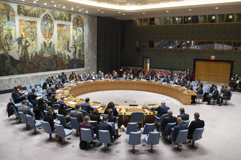 Wide view of the Security Council meeting on the situation in the Middle East. UN Photo/Eskinder Debebe