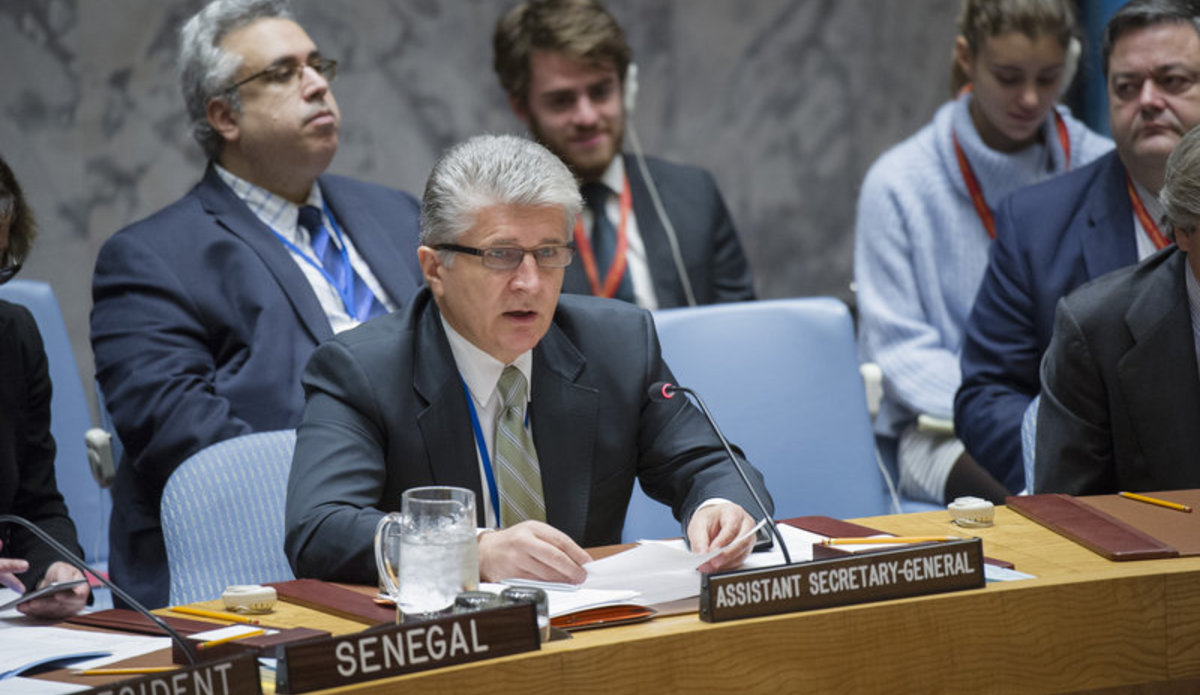 Miroslav Jenca, United Nations Assistant Secretary-General for Political Affairs, addresses the Security Council. UN Photo/Rick Bajornas