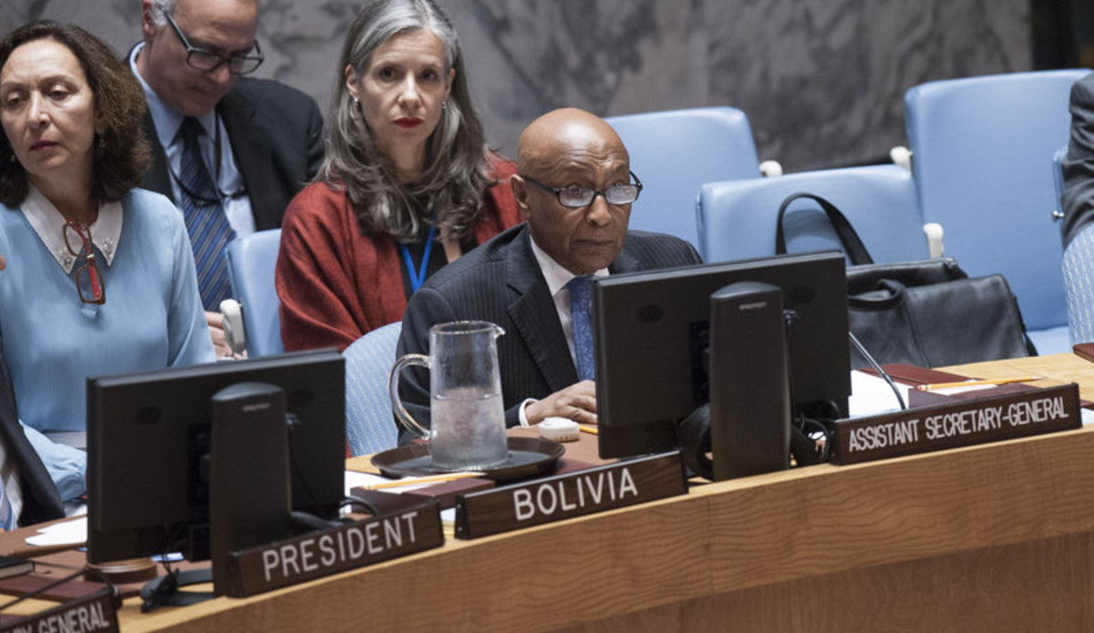 Taye-Brook Zerihoun, Assistant Secretary-General for Political Affairs, briefs the Security Council.