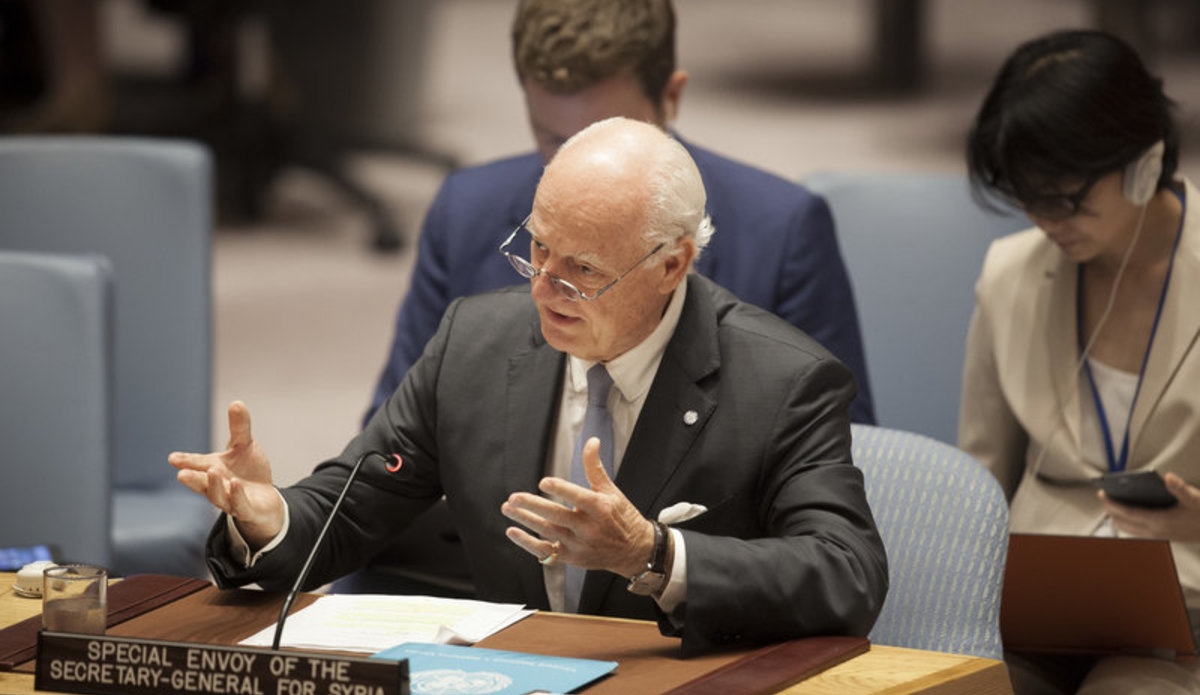 Staffan de Mistura, UN Special Envoy for Syria, briefs the Security Council.