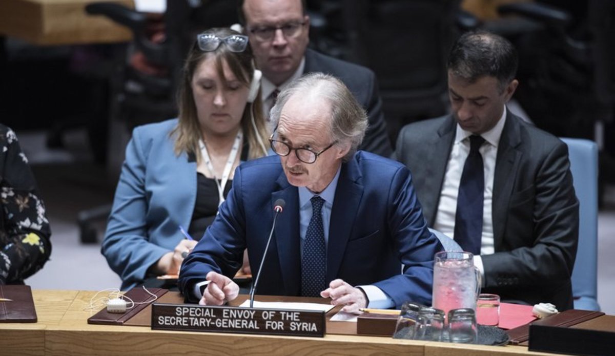Geir O. Pedersen, Special Envoy of the Secretary-General for Syria, briefs the Security Council on the situation in Syria. UN Photo/Kim Haughton
