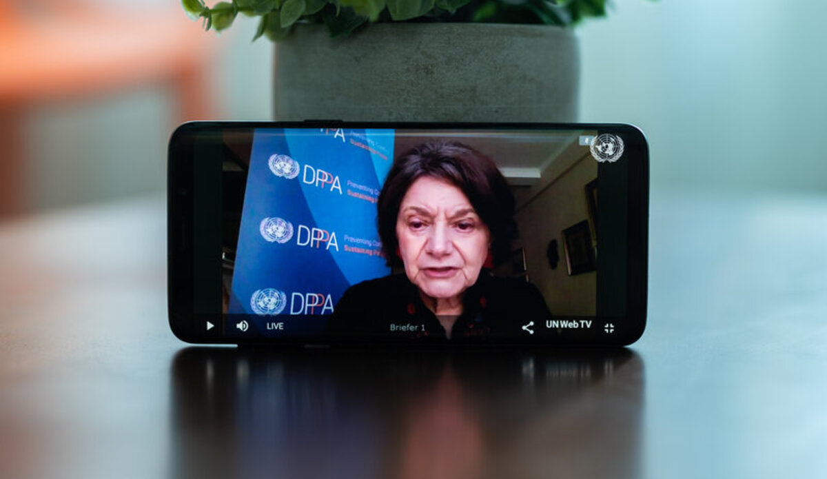 Under-Secretary-General Rosemary DiCarlo briefing the Security Council. UN Photo/Eivind Oskarson