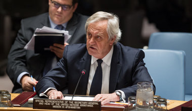 Nicholas Haysom, Special Representative of the Secretary-General and Head of the United Nations Assistance Mission in Afghanistan (UNAMA), addresses the Security Council meeting on the situation in that country and its implications for international peace and security.