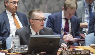 Jeffrey Feltman, Under-Secretary-General for Political Affairs, briefs the Security Council on the situation in Ukraine.