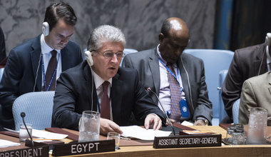 Miroslav Jenča, Assistant Secretary-General for Political Affairs, addresses the Security Council meeting on the situation in the Middle East, including the Palestinian question.