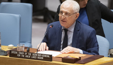 Said Djinnit, Special Envoy of the Secretary-General for the Great Lakes region, briefs the Security Council on the situation in the Great Lakes region. UN Photo/Eskinder Debebe 