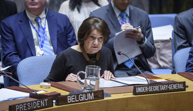 Rosemary DiCarlo, Under-Secretary-General for Political and Peacebuilding Affairs, briefs the Security Council. UN Photo/Loey Felipe