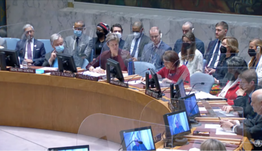 Under-Secretary-General Rosemary DiCarlo briefing the Council on Ukraine. UN Photo